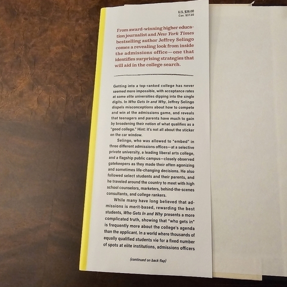 Who Gets In and Why: A Year Inside College Admissions Hardcover Jeffrey Selingo - Picture 3 of 6